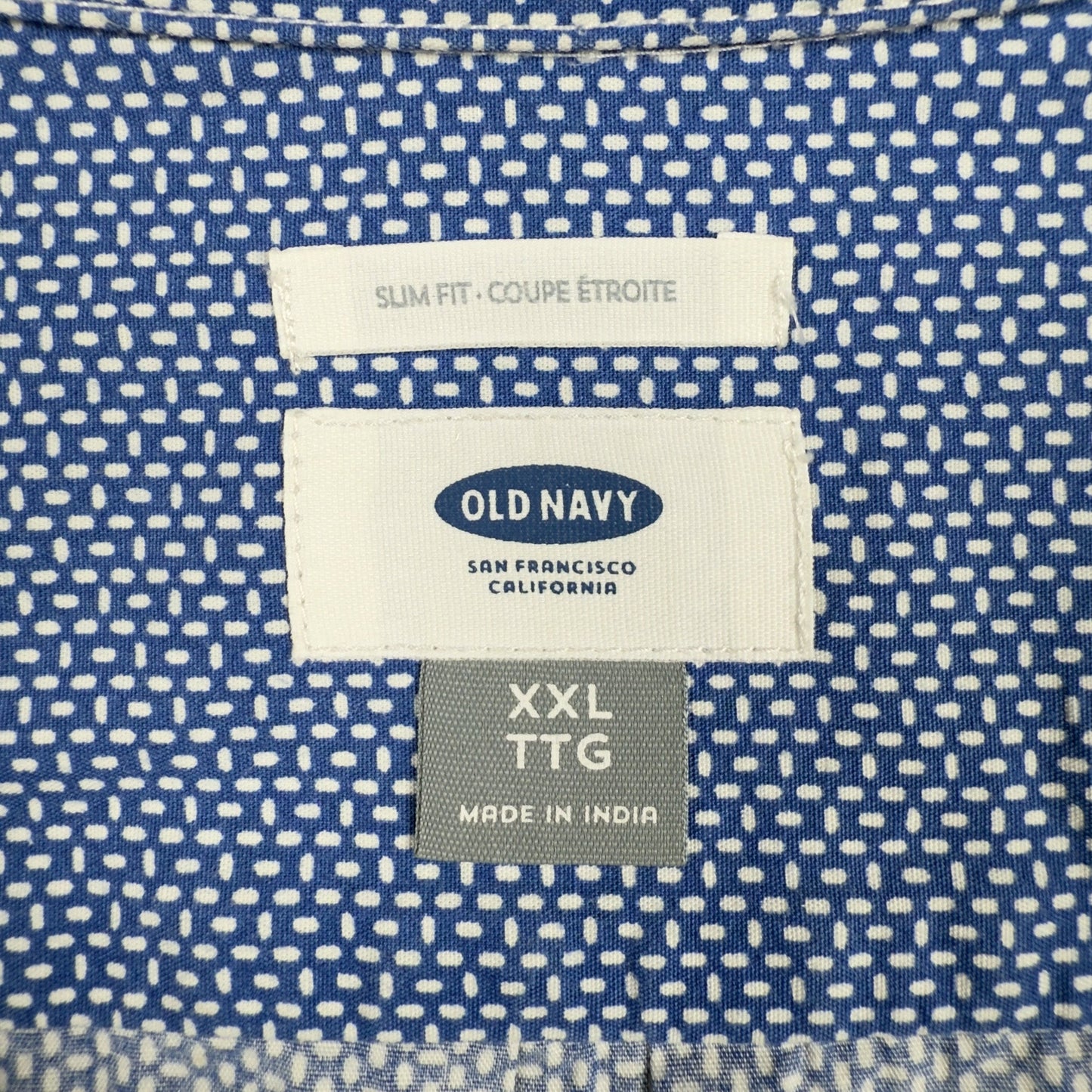 Inside label – Old Navy XXL slim fit cotton shirt