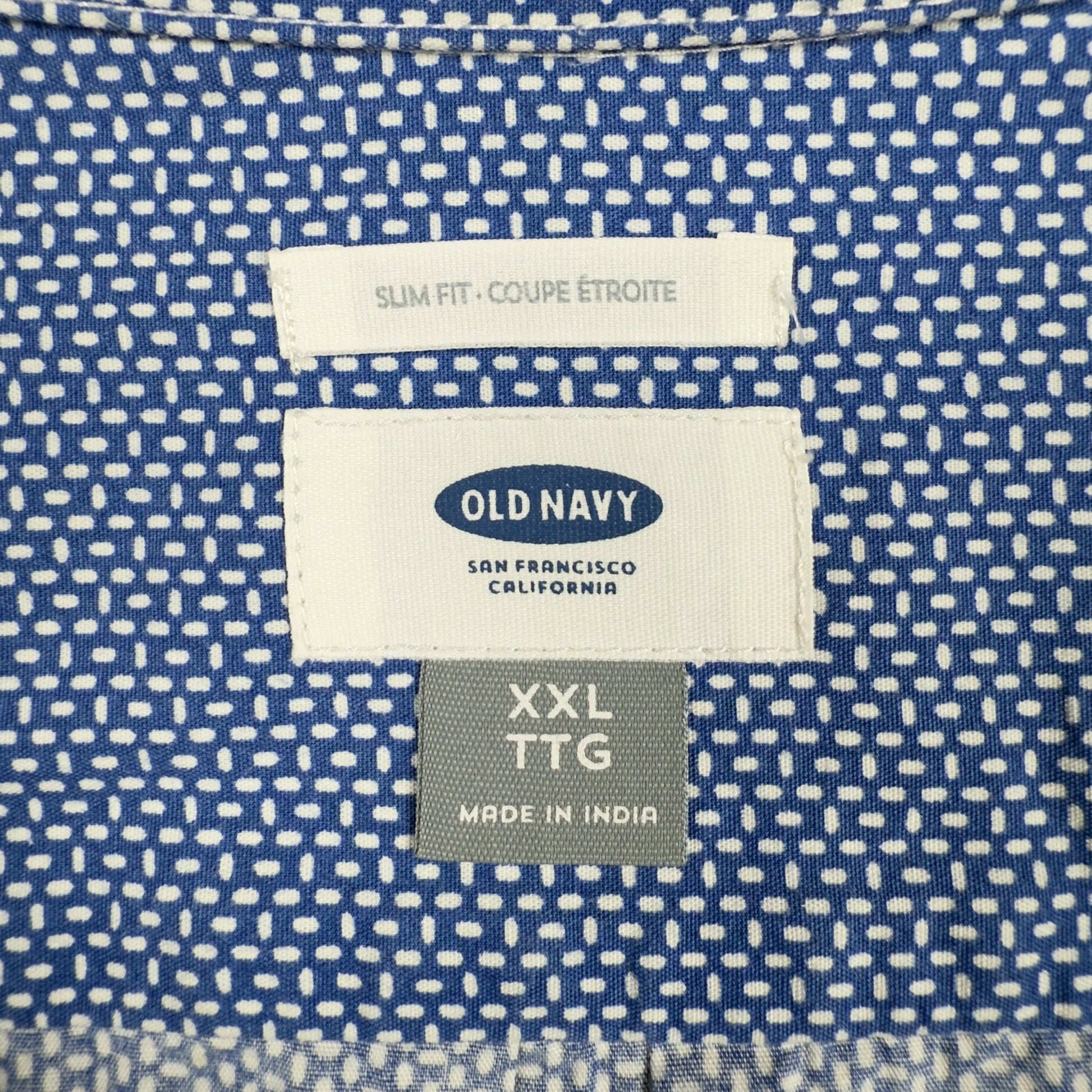 Inside label – Old Navy XXL slim fit cotton shirt